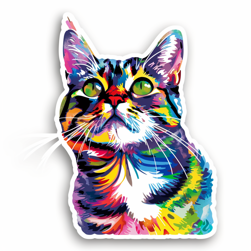 American Shorthair Cat majestic Expressive surreal Vinyl Decal Sticker for Car, Laptop, Tumbler and more # F018696