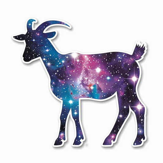Goat majestic Expressive surreal Vinyl Decal Sticker for Car, Laptop, Tumbler and more # F020649-4" x 4"