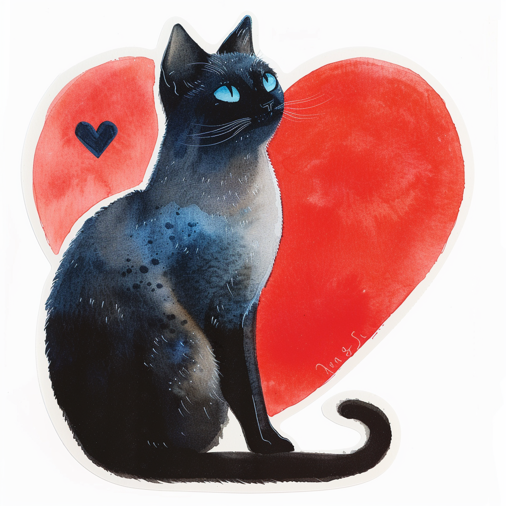Burmese Cat heartcore Vinyl Decal Sticker for Car, Laptop, Tumbler and more # F010980