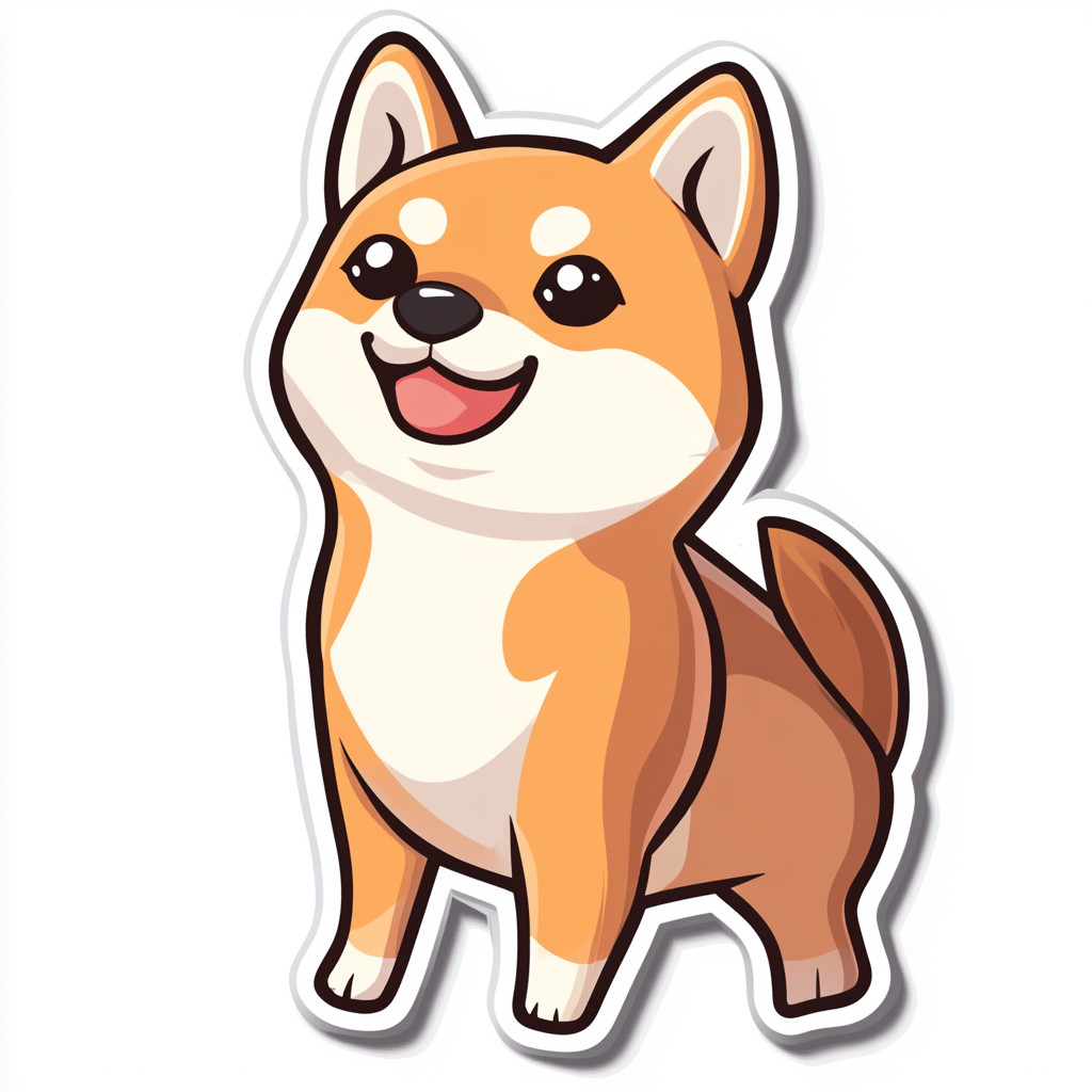 Shiba Inu sticker cartoon style Expressive surreal Vinyl Decal Sticker for Car, Laptop, Tumbler and more # F025854