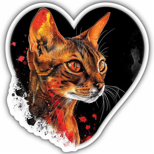 Abyssinian Cat astronaut majestic Expressive surreal Vinyl Decal Sticker for Car, Laptop, Tumbler and more # F021248-4" x 4"
