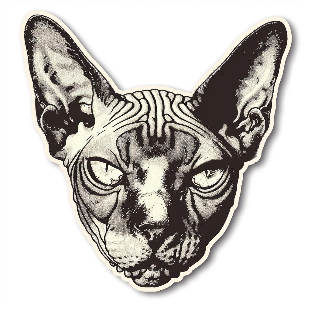 Sphynx Cat Vinyl Decal Sticker for Car, Laptop, Tumbler and more # F09966