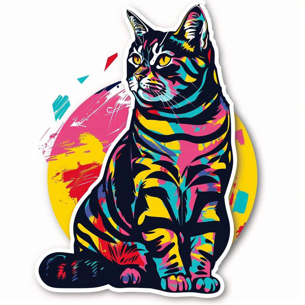 American Shorthair Cat majestic Expressive surreal Vinyl Decal Sticker for Car, Laptop, Tumbler and more # F018651