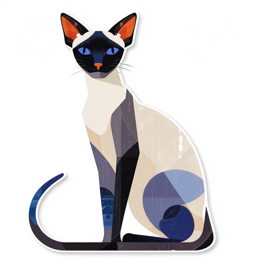 Siamese cat Vinyl Decal Sticker for Car, Laptop, Tumbler and more # F07604