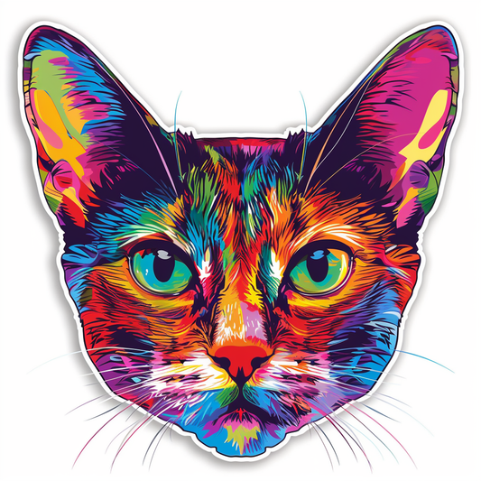 Abyssinian Cat astronaut majestic Expressive surreal Vinyl Decal Sticker for Car, Laptop, Tumbler and more # F021093-4" x 4"