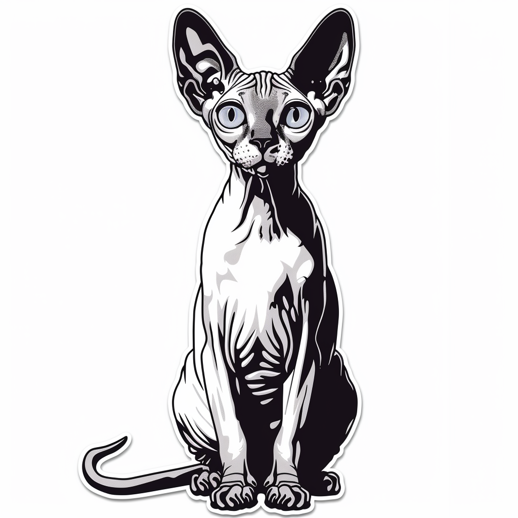 Sphynx Cat Vinyl Decal Sticker for Car, Laptop, Tumbler and more # F010145