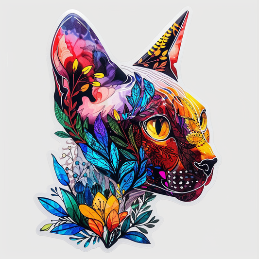 Sphynx Cat Vinyl Decal Sticker for Car, Laptop, Tumbler and more # F010101