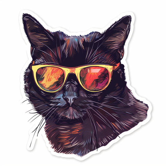 Burmese Cat wearing sunglasses Vinyl Decal Sticker for Car, Laptop, Tumbler and more # F010950