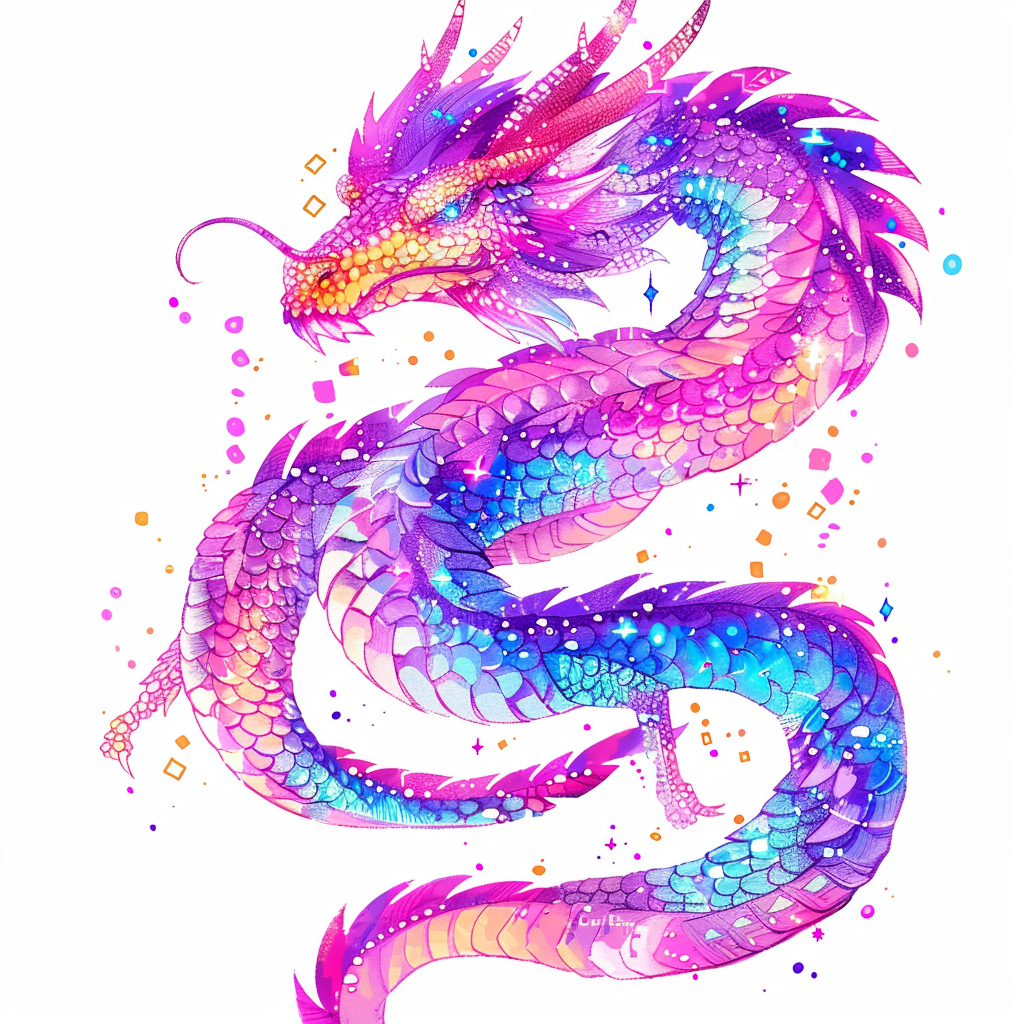 Dragon cyber punk majestic Expressive surreal Vinyl Decal Sticker for Car, Laptop, Tumbler and more # F019107-4" x 4"