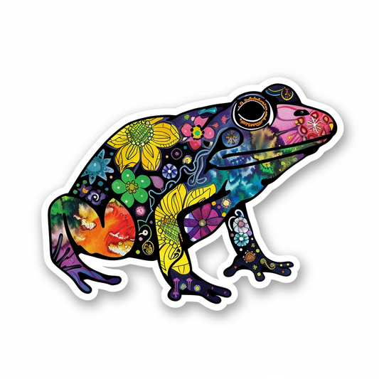 Sticker of a Frog majestic Expressive surreal Vinyl Decal Sticker for Car, Laptop, Tumbler and more # F015895