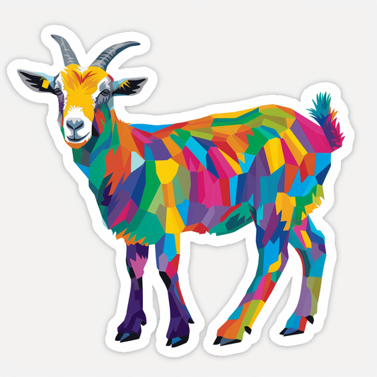 Goat majestic Expressive surreal Vinyl Decal Sticker for Car, Laptop, Tumbler and more # F020640-4" x 4"