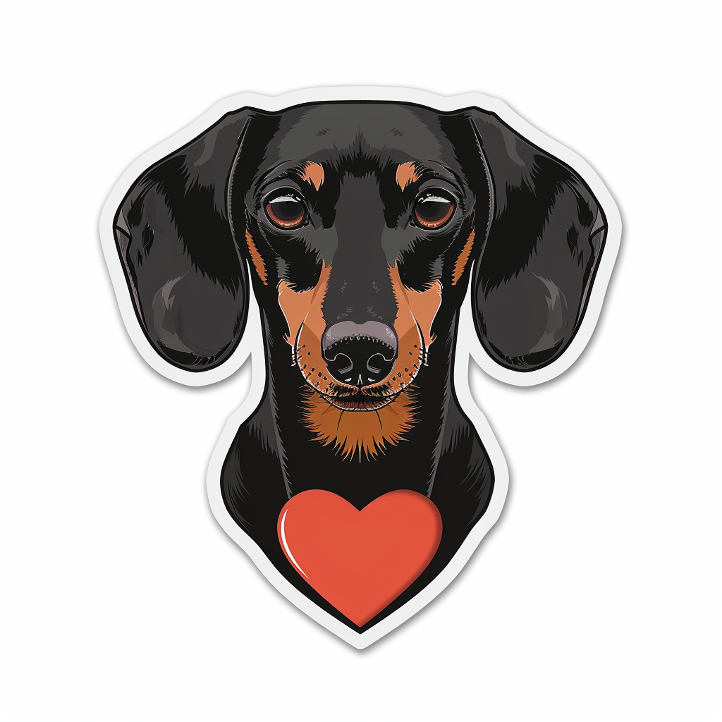 Dachshund Dog Heartcore Vinyl Decal Sticker for Car, Laptop, Tumbler and more # F012761