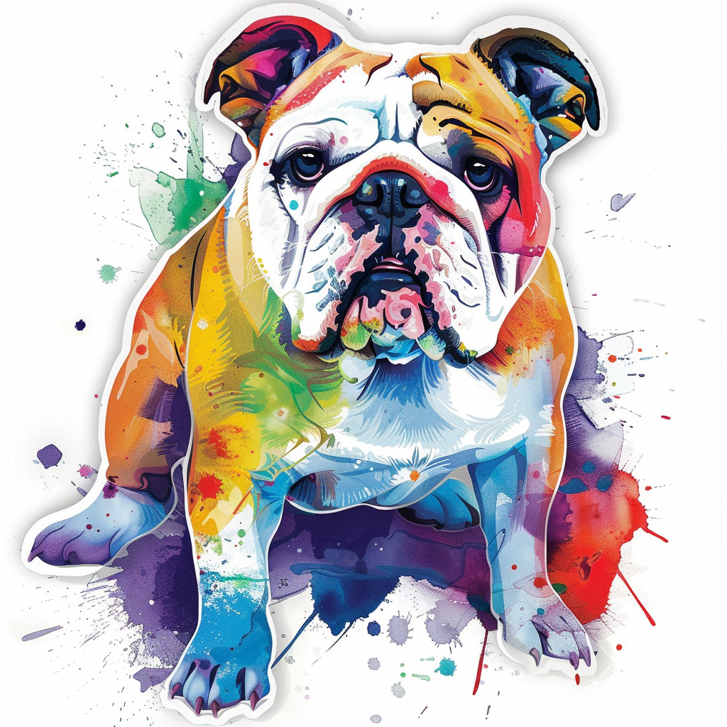 Sticker of a Bulldog Dog majestic Expressive surreal Vinyl Decal Sticker for Car, Laptop, Tumbler and more # F017288