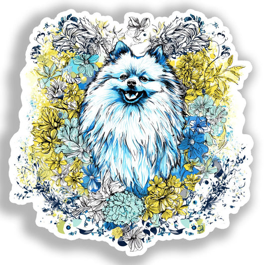 Pomeranian Dog Vinyl Decal Sticker for Car, Laptop, Tumbler and more # A017315-4" x 4"