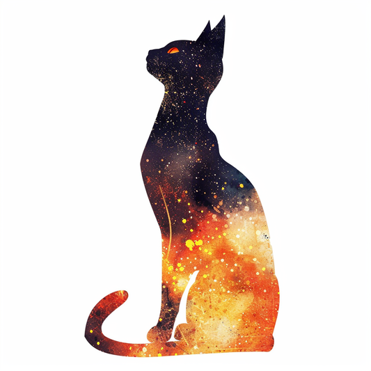 Abyssinian Cat astronaut majestic Expressive surreal Vinyl Decal Sticker for Car, Laptop, Tumbler and more # F021228-4" x 4"