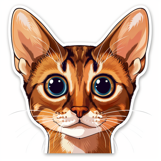 Abyssinian Cat astronaut majestic Expressive surreal Vinyl Decal Sticker for Car, Laptop, Tumbler and more # F021104-4" x 4"