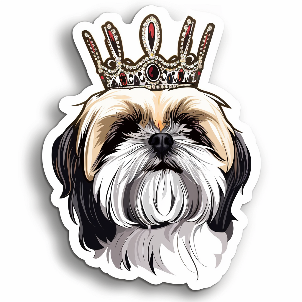 Adorable Shih Tzu Dog Expressive surreal Vinyl Decal Sticker for Car, Laptop, Tumbler and more # F018408