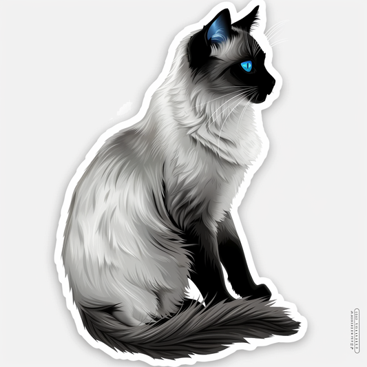 Sticker of a Cat Expressive surreal Vinyl Decal Sticker for Car, Laptop, Tumbler and more # F016356
