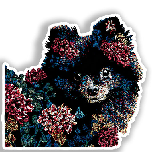 Pomeranian Dog Vinyl Decal Sticker for Car, Laptop, Tumbler and more # A017417-4" x 4"