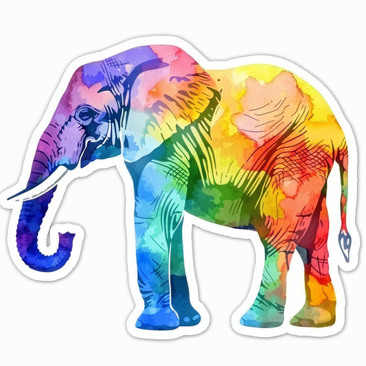 Elephant Expressive surreal Vinyl Decal Sticker for Car, Laptop, Tumbler and more # F022310-4" x 4"