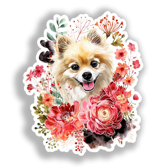 Pomeranian Dog Vinyl Decal Sticker for Car, Laptop, Tumbler and more # A017429-4" x 4"