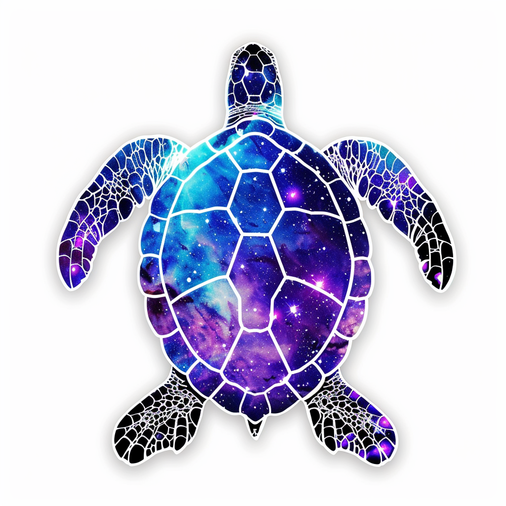 Sticker of a turtle majestic Expressive surreal Vinyl Decal Sticker for Car, Laptop, Tumbler and more # F022064