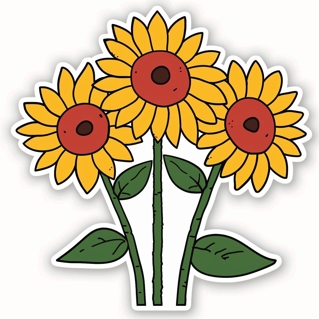 Sunflowers Expressive surreal Vinyl Decal Sticker for Car, Laptop, Tumbler and more # F018119