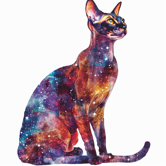 Abyssinian Cat astronaut majestic Expressive surreal Vinyl Decal Sticker for Car, Laptop, Tumbler and more # F021149-4" x 4"