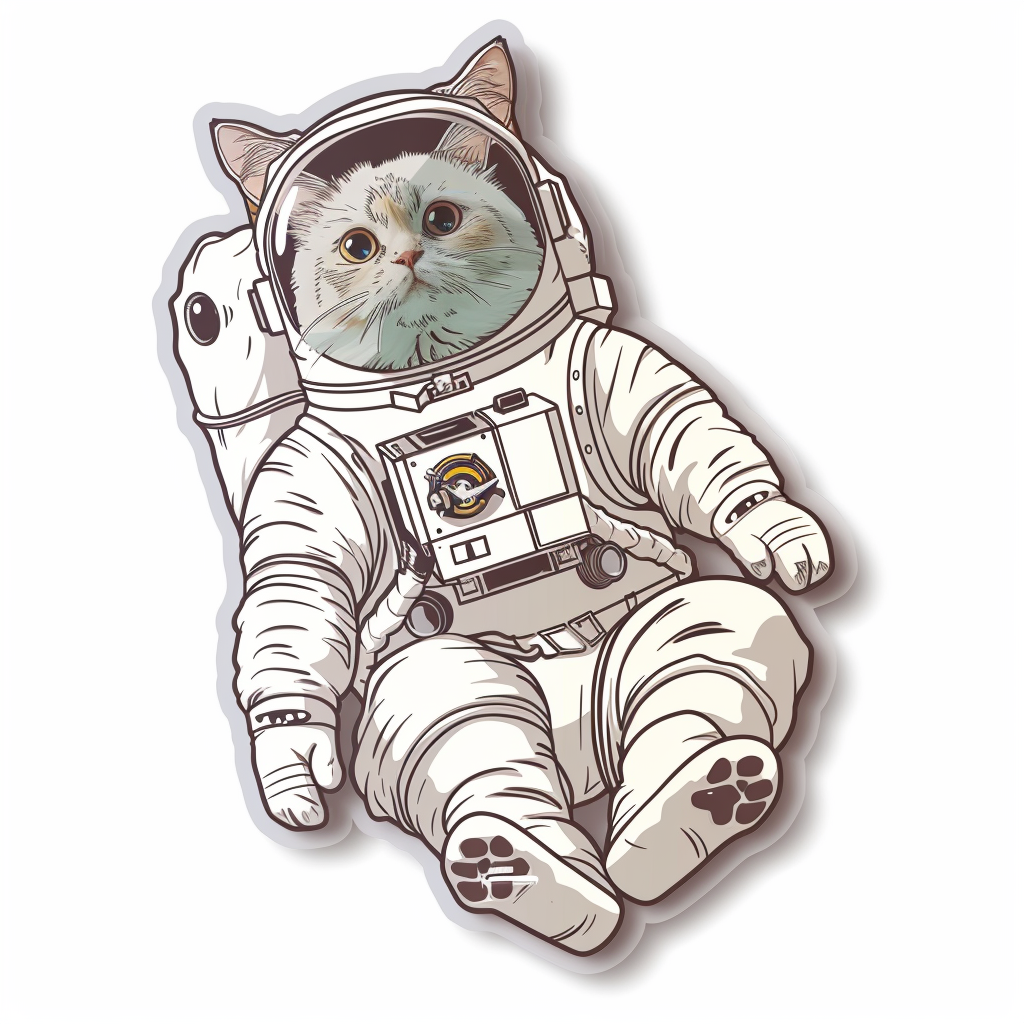 Ragdoll Cat astronaut Vinyl Decal Sticker for Car, Laptop, Tumbler and more # F010170