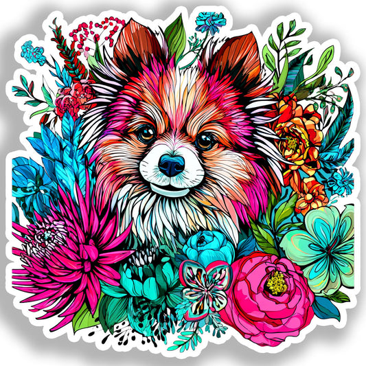 Pomeranian Dog Vinyl Decal Sticker for Car, Laptop, Tumbler and more # A017364-4" x 4"