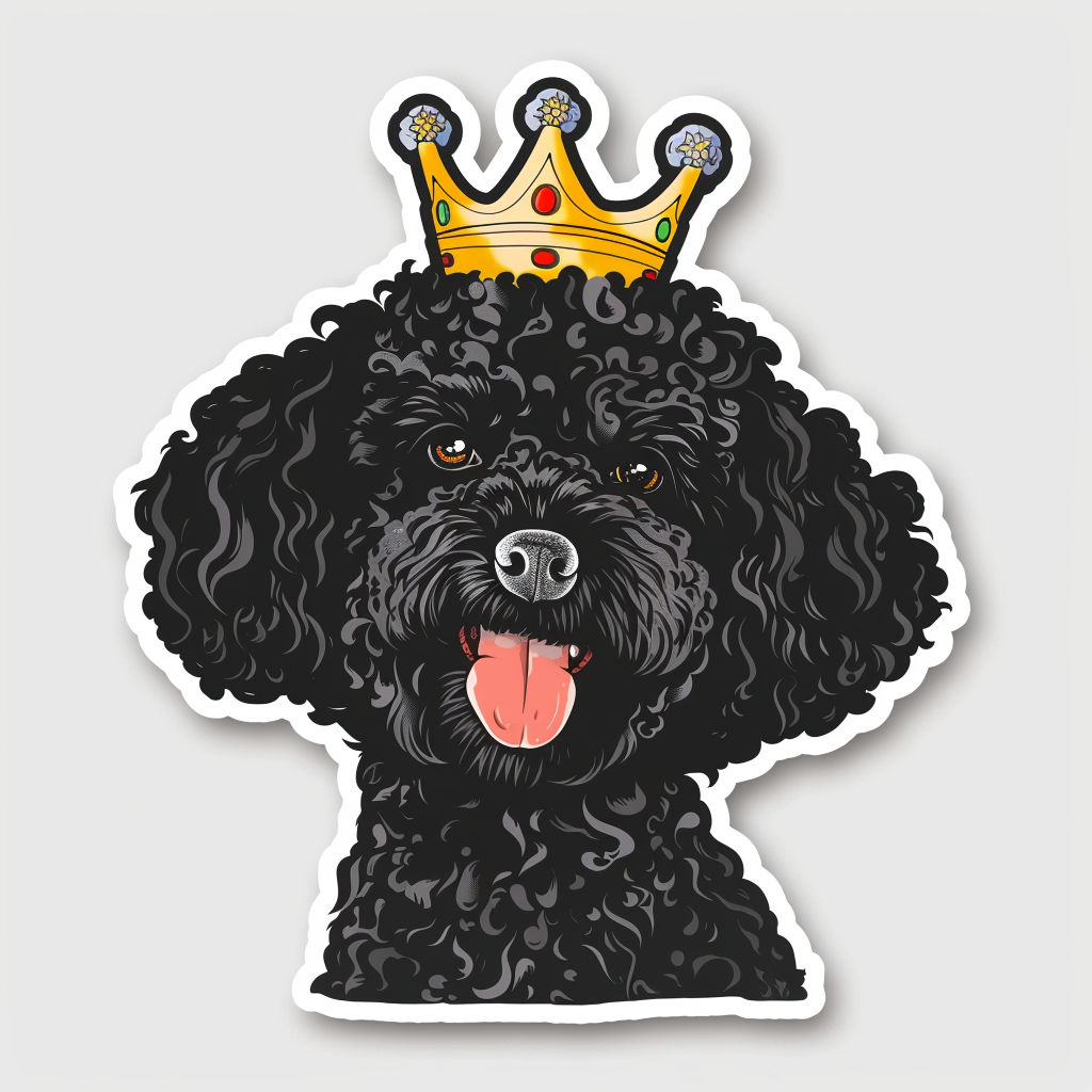 Poodle Dog crowned Vinyl Decal Sticker for Car, Laptop, Tumbler and more # F012618