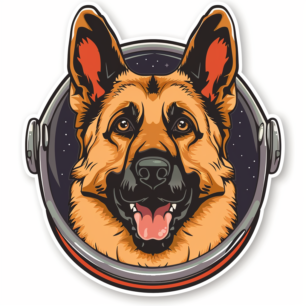 German Shepherd Dog astronaut Vinyl Decal Sticker for Car, Laptop, Tumbler and more # F011708