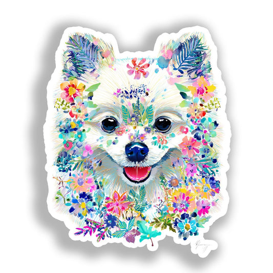 Pomeranian Dog Vinyl Decal Sticker for Car, Laptop, Tumbler and more # A017333-4" x 4"