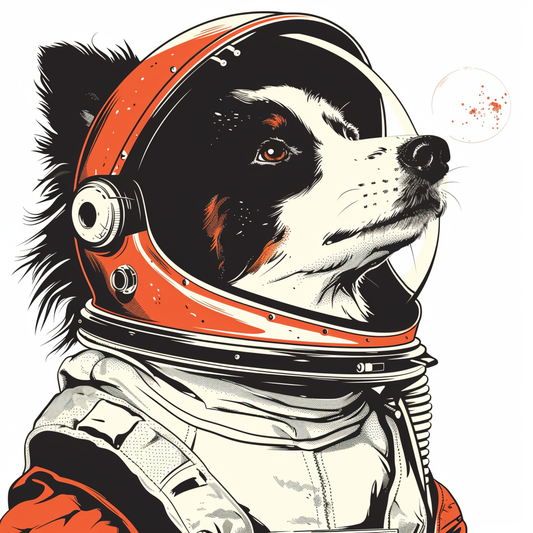 Border Collie Dog majestic Expressive surreal Vinyl Decal Sticker for Car, Laptop, Tumbler and more # F021752-4" x 4"