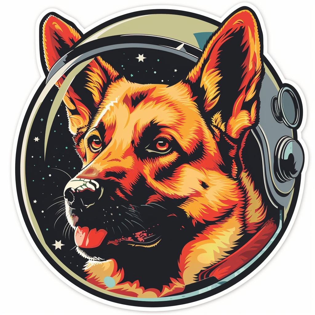 German Shepherd Dog astronaut Vinyl Decal Sticker for Car, Laptop, Tumbler and more # F011677