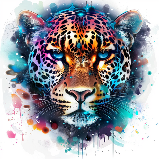 Leopard majestic Expressive surreal Vinyl Decal Sticker for Car, Laptop, Tumbler and more # F022458