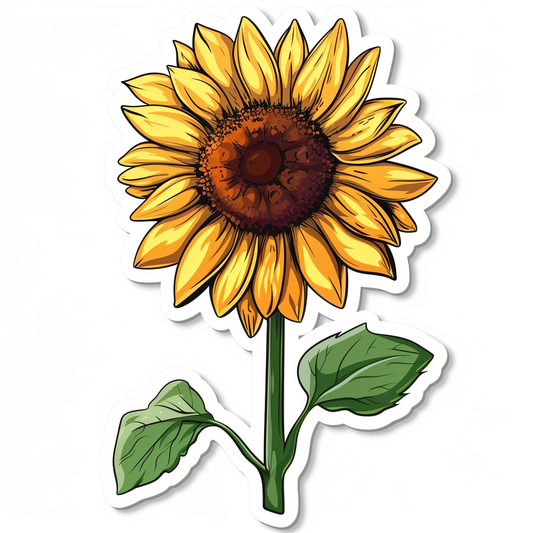 Sunflower flower majestic Expressive surreal Vinyl Decal Sticker for Car, Laptop, Tumbler and more # F023148