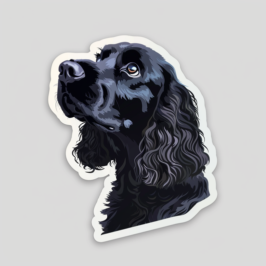 Cocker Spaniel Dog majestic Expressive surreal Vinyl Decal Sticker for Car, Laptop, Tumbler and more # F020209-4" x 4"