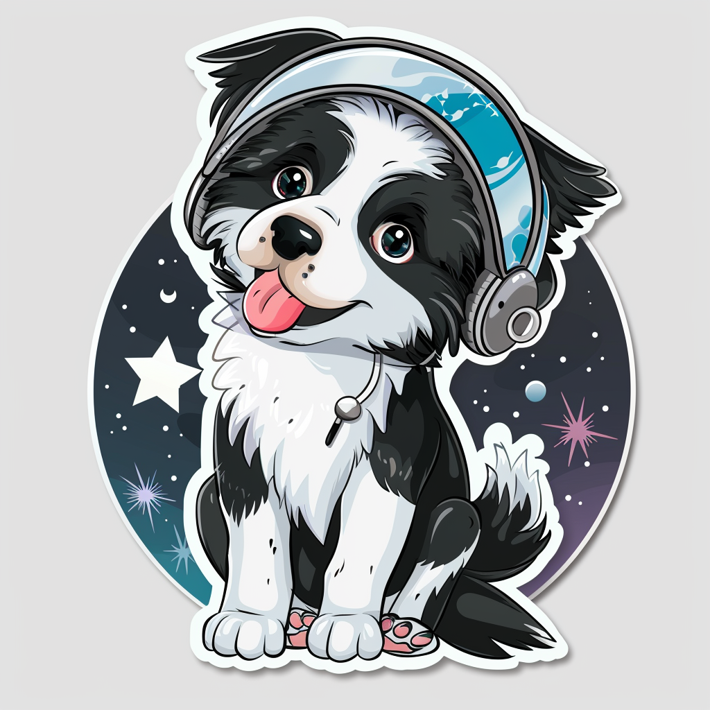 Sticker of a Border Collie Dog majestic Expressive surreal Vinyl Decal Sticker for Car, Laptop, Tumbler and more # F021922