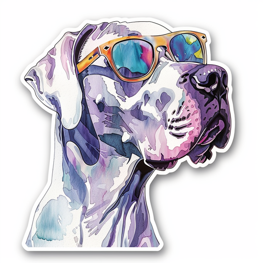 Adorable Great Dane Dog Expressive surreal Vinyl Decal Sticker for Car, Laptop, Tumbler and more # F018089