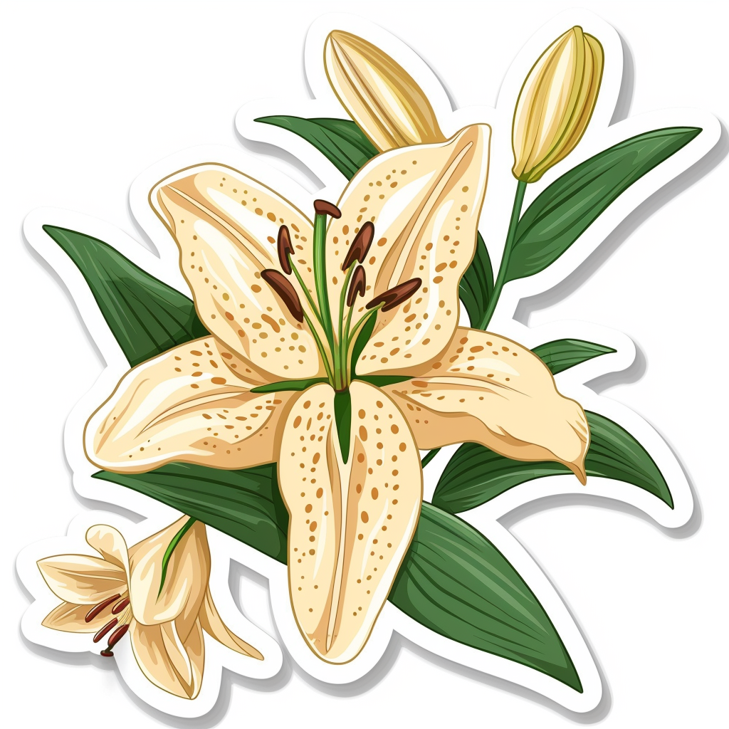 Lily flower majestic Expressive surreal Vinyl Decal Sticker for Car, Laptop, Tumbler and more # F023262