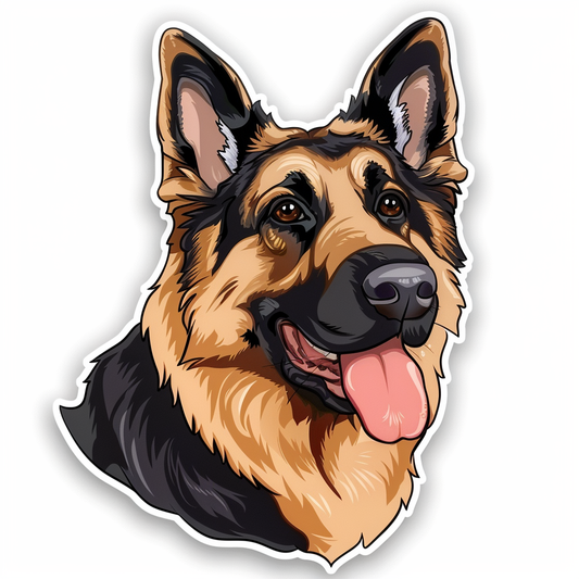 German Shepherd Dog cartoon Vinyl Decal Sticker for Car, Laptop, Tumbler and more # F011558