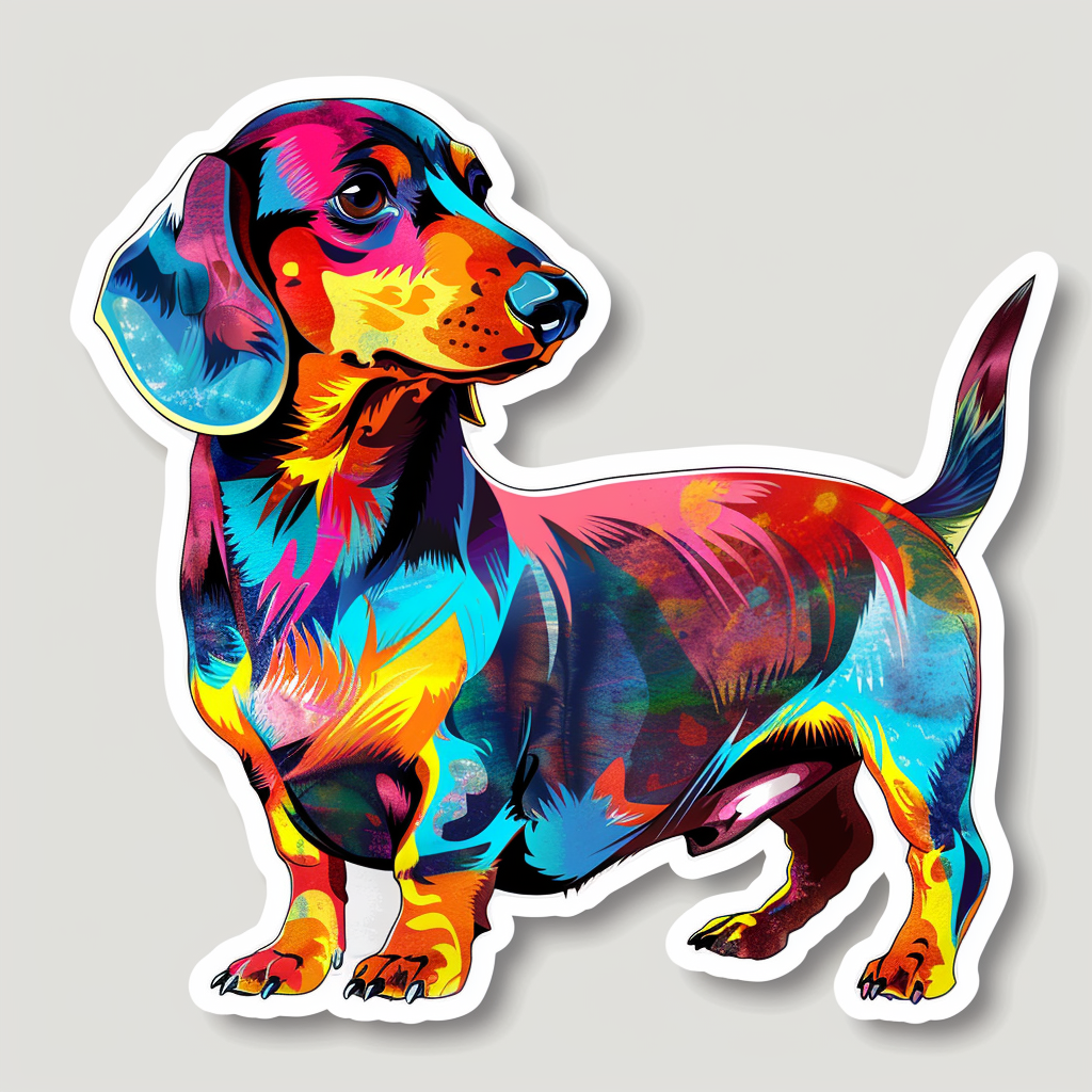 Dachshund Dog cartoon Vinyl Decal Sticker for Car, Laptop, Tumbler and more # F012915