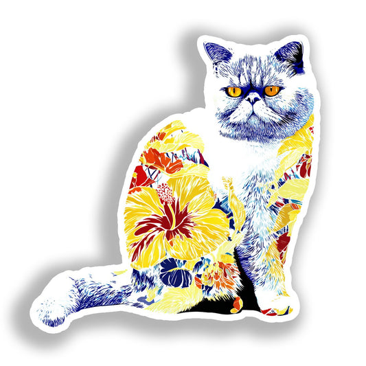 Exotic Shorthair Cat Vinyl Decal Sticker for Car, Laptop, Tumbler and more # A019640-4" x 4"