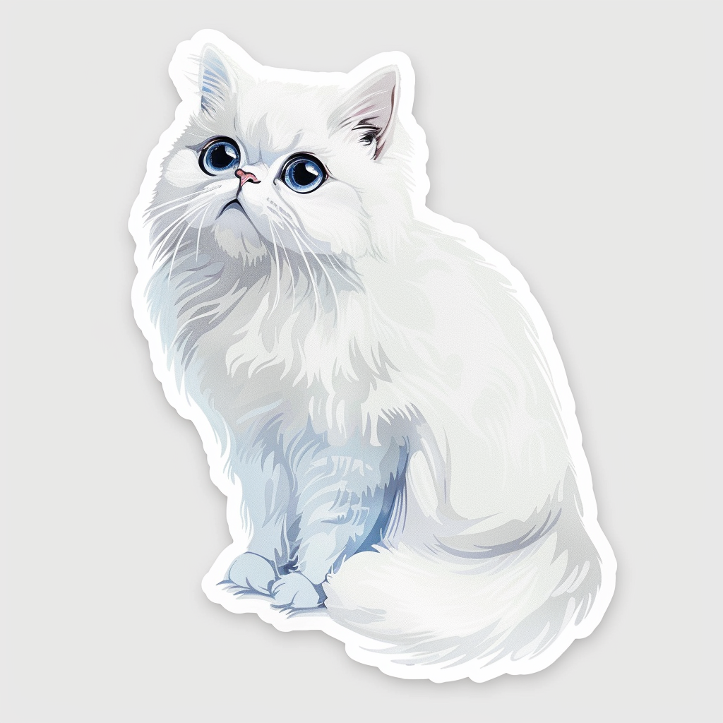 Persian Cat Expressive surreal Vinyl Decal Sticker for Car, Laptop, Tumbler and more # F016513