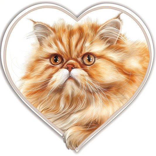 Sticker of a Persian Cat Expressive surreal Vinyl Decal Sticker for Car, Laptop, Tumbler and more # F016407