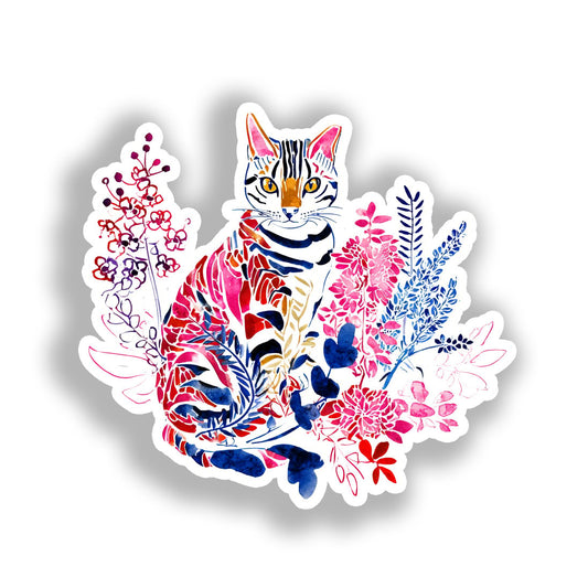 Bengal Cat Vinyl Decal Sticker for Car, Laptop, Tumbler and more # A018639-4" x 4"