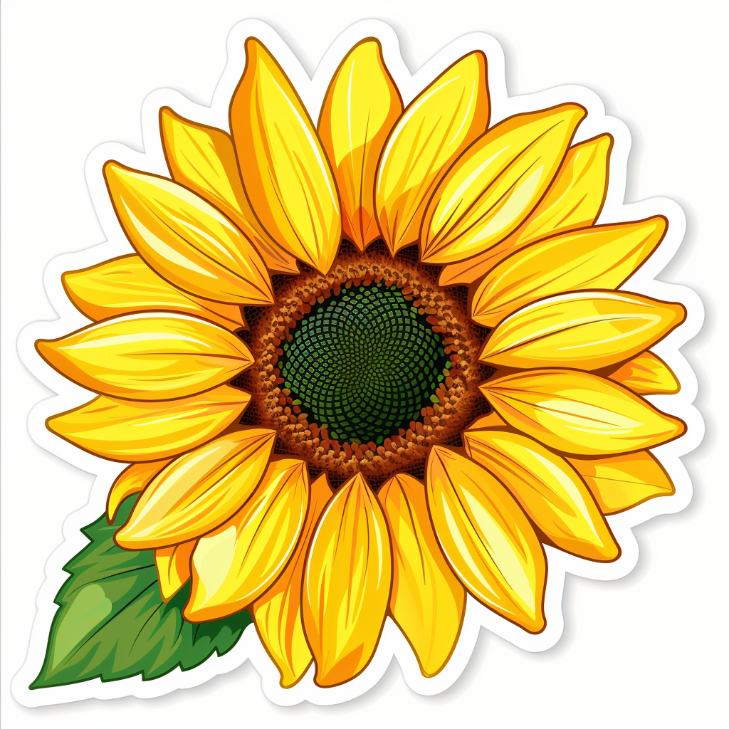 Sunflower flower majestic Expressive surreal Vinyl Decal Sticker for Car, Laptop, Tumbler and more # F023098