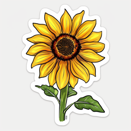 Sunflower flower majestic Expressive surreal Vinyl Decal Sticker for Car, Laptop, Tumbler and more # F023079