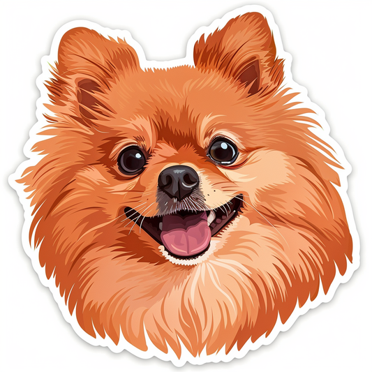 Sticker of a Pomeranian Dog majestic Expressive surreal Vinyl Decal Sticker for Car, Laptop, Tumbler and more # F013850